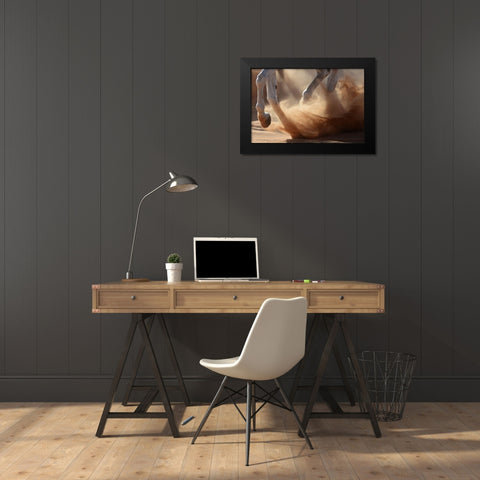 Oman Desert Black Modern Wood Framed Art Print by Civici, Kadir
