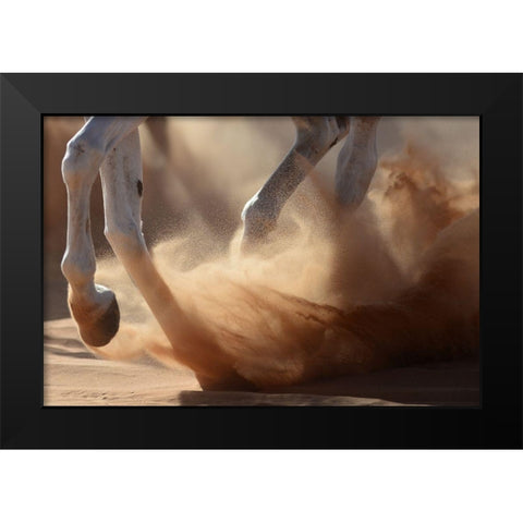 Oman Desert Black Modern Wood Framed Art Print by Civici, Kadir