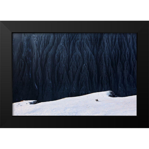 Deep In Canyon Black Modern Wood Framed Art Print by Yang, BJ