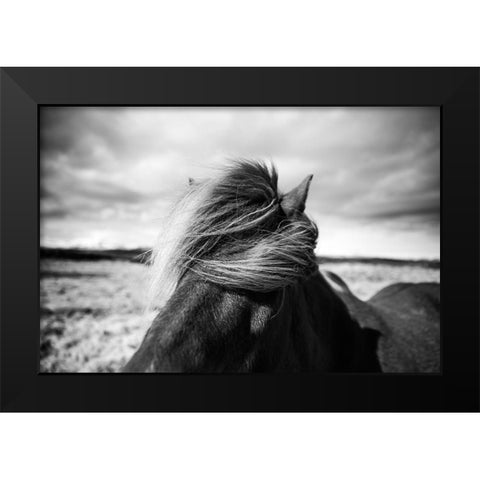 Iceland Black Modern Wood Framed Art Print by Liesbeth