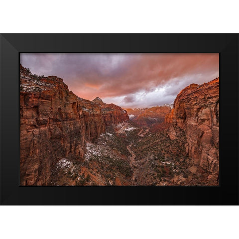 Zion NP Overlook Sunset Black Modern Wood Framed Art Print by Xie, April
