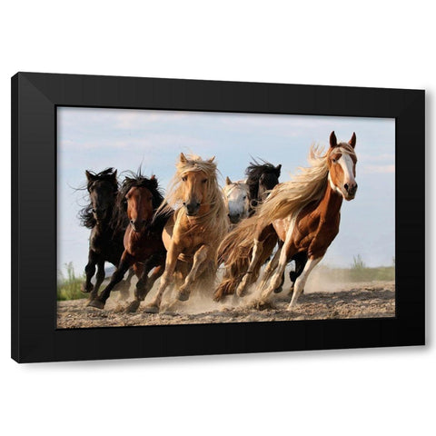 Lucky Six Black Modern Wood Framed Art Print by Wong, Adam