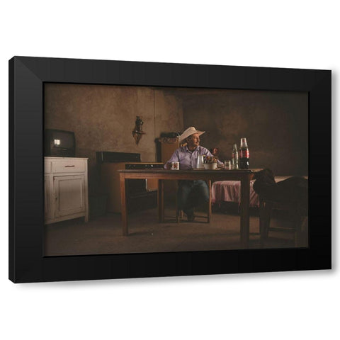El Descanso Black Modern Wood Framed Art Print with Double Matting by Bruno, Giacomo