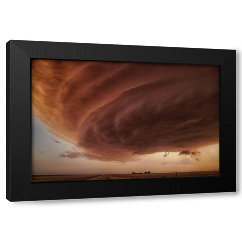 The Pink Storm Black Modern Wood Framed Art Print by Fisher, Alexander