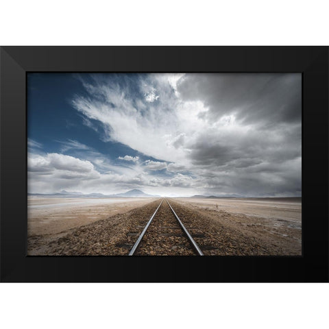 The Long Road Black Modern Wood Framed Art Print by Anton, Rostovskiy
