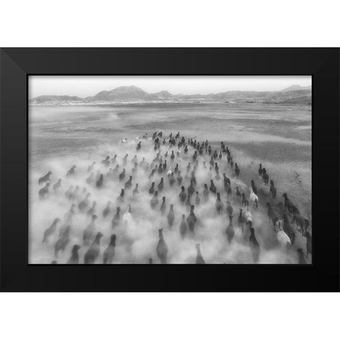Rush Hour Black Modern Wood Framed Art Print by Aumitcanan