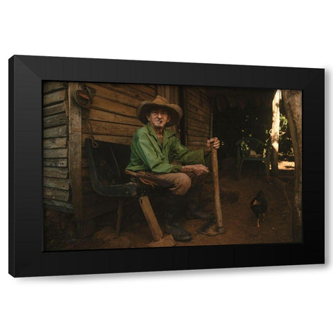 El Guajiro Black Modern Wood Framed Art Print with Double Matting by Bruno, Giacomo
