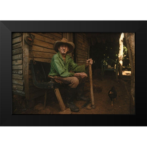 El Guajiro Black Modern Wood Framed Art Print by Bruno, Giacomo