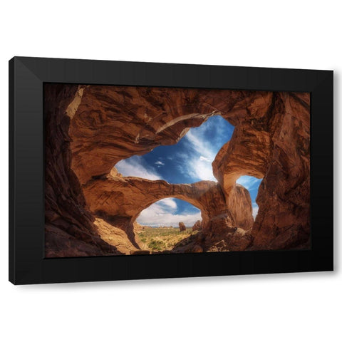 Double arch Black Modern Wood Framed Art Print by Pablo, Juan de