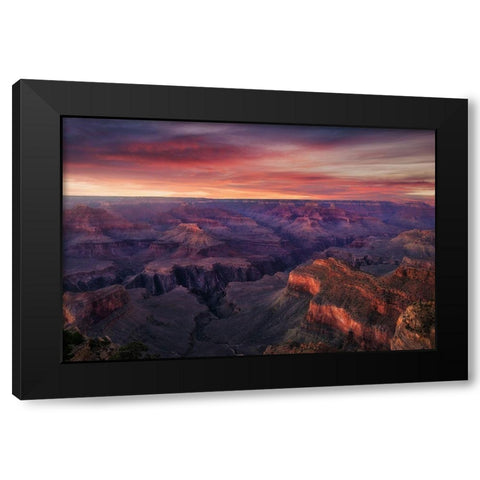 Canyon on Fire Black Modern Wood Framed Art Print by Turienzo, Carlos F