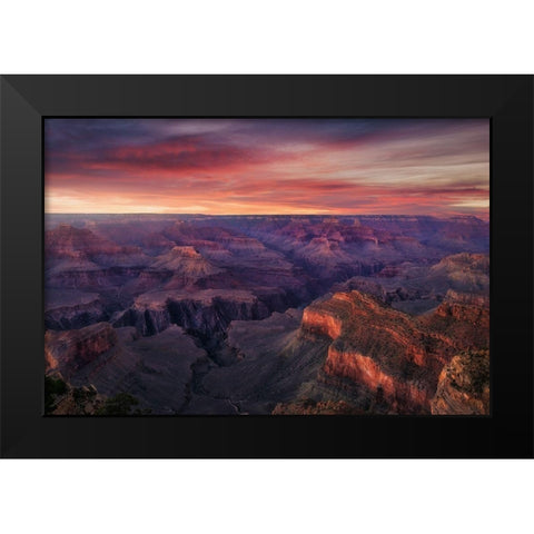 Canyon on Fire Black Modern Wood Framed Art Print by Turienzo, Carlos F