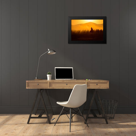 Chasing the Jades Black Modern Wood Framed Art Print by Pancareken, Yavuz