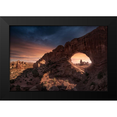 Windows Black Modern Wood Framed Art Print by Turienzo, Carlos F