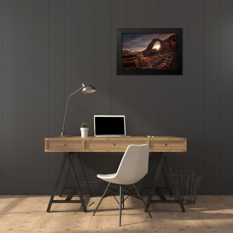 The Hidden Face Black Modern Wood Framed Art Print by Turienzo, Carlos F