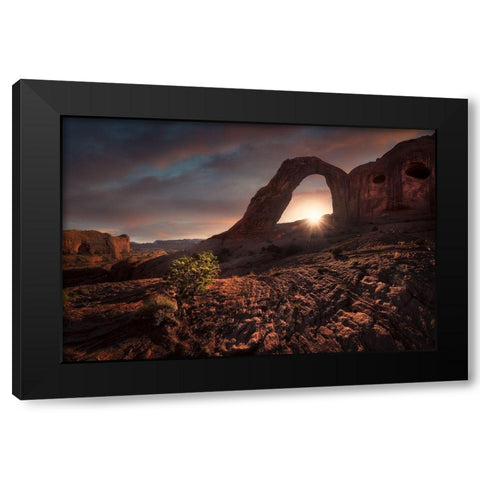 The Hidden Face Black Modern Wood Framed Art Print by Turienzo, Carlos F