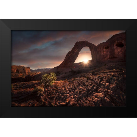 The Hidden Face Black Modern Wood Framed Art Print by Turienzo, Carlos F