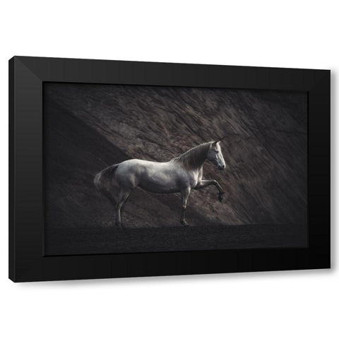 Solitaire Black Modern Wood Framed Art Print by Willers, Heike