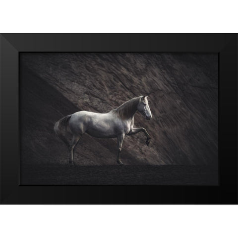 Solitaire Black Modern Wood Framed Art Print by Willers, Heike