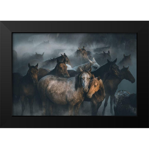Love Black Modern Wood Framed Art Print by Taskin, Huseyin
