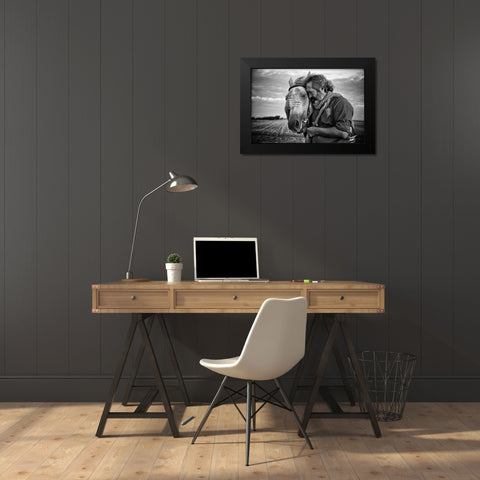 Shared Sorrow Black Modern Wood Framed Art Print by Mete, Gilcan