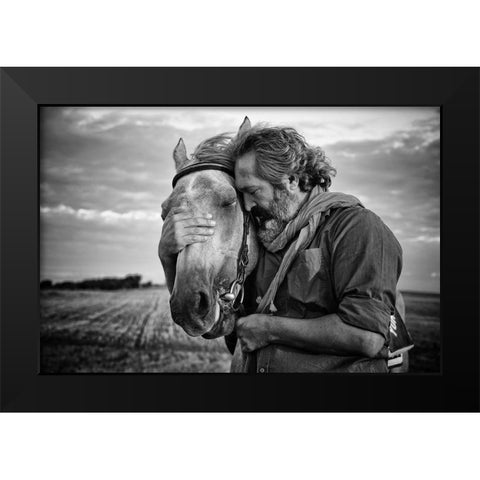 Shared Sorrow Black Modern Wood Framed Art Print by Mete, Gilcan