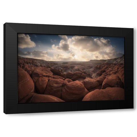 Paria Rimrocks Black Modern Wood Framed Art Print with Double Matting by Turienzo, Carlos F