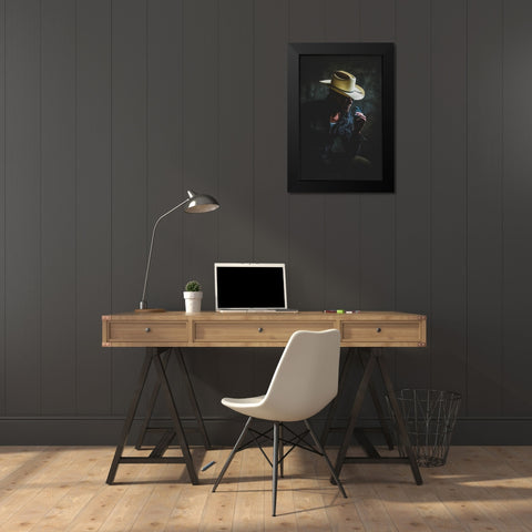 Smoke as Hell Black Modern Wood Framed Art Print by Gno