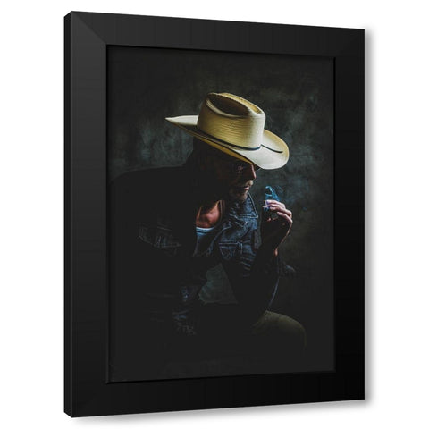 Smoke as Hell Black Modern Wood Framed Art Print with Double Matting by Gno