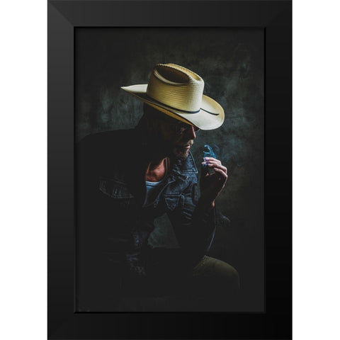 Smoke as Hell Black Modern Wood Framed Art Print by Gno