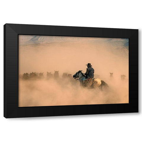 Cowboy Black Modern Wood Framed Art Print by Bilgin, Zuhdu