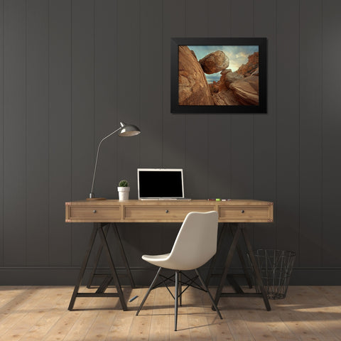 Balanced Rock Black Modern Wood Framed Art Print by Perlow, Gary