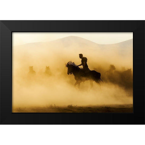 Outlaw Black Modern Wood Framed Art Print by Bagci, Emir