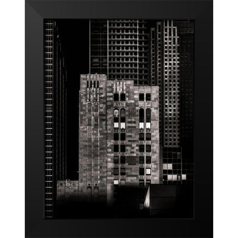 Canada Permanent Trust Building Black Modern Wood Framed Art Print by Carson, Brian