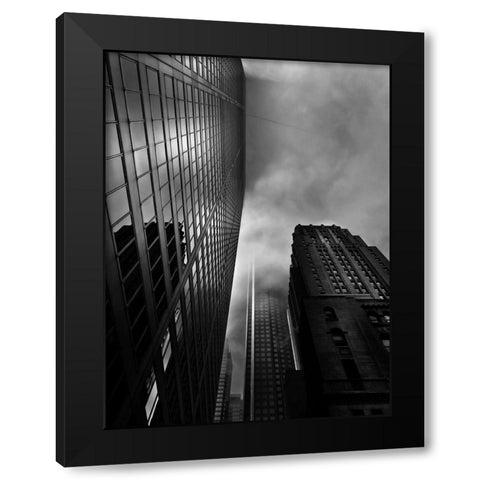 Downtown Toronto Fogfest No 4 Black Modern Wood Framed Art Print with Double Matting by Carson, Brian