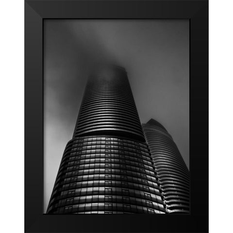 Downtown Toronto Fogfest No 21 Black Modern Wood Framed Art Print by Carson, Brian