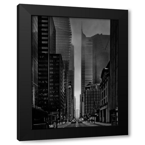 Downtown Toronto Fogfest No 25 Black Modern Wood Framed Art Print with Double Matting by Carson, Brian