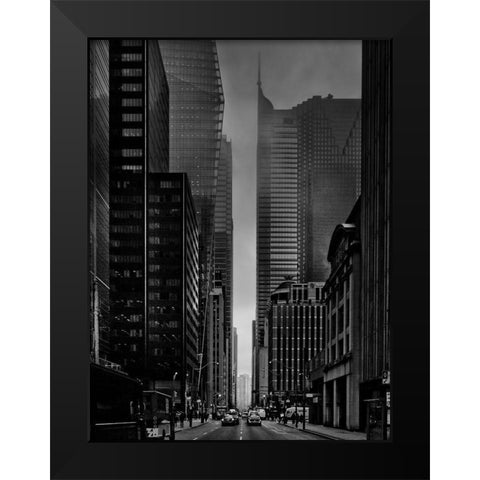 Downtown Toronto Fogfest No 25 Black Modern Wood Framed Art Print by Carson, Brian