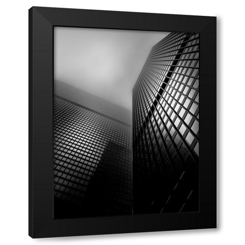 Downtown Toronto Fogfest No 27 Black Modern Wood Framed Art Print with Double Matting by Carson, Brian