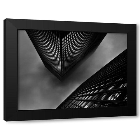 Downtown Toronto Fogfest No 29 Black Modern Wood Framed Art Print with Double Matting by Carson, Brian