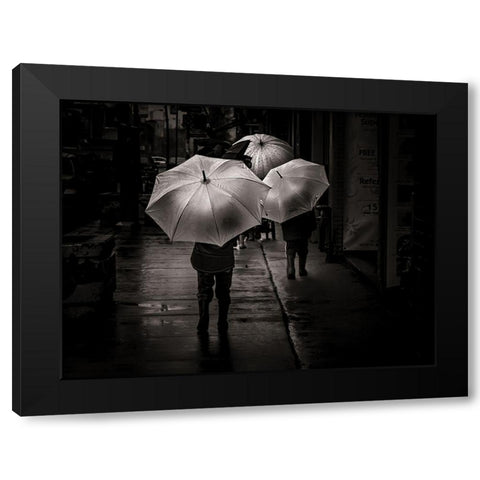 It Was a Rainy Day No 13 Black Modern Wood Framed Art Print by Carson, Brian