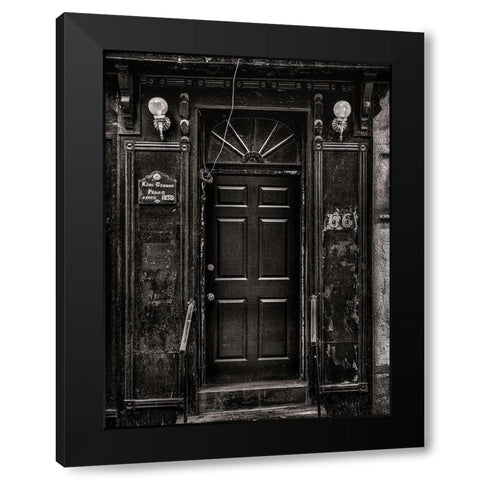 George Street Toronto Black Modern Wood Framed Art Print with Double Matting by Carson, Brian