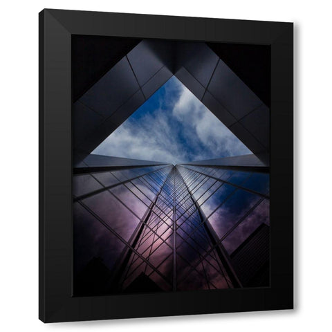 King Street Toronto No 102 Black Modern Wood Framed Art Print with Double Matting by Carson, Brian