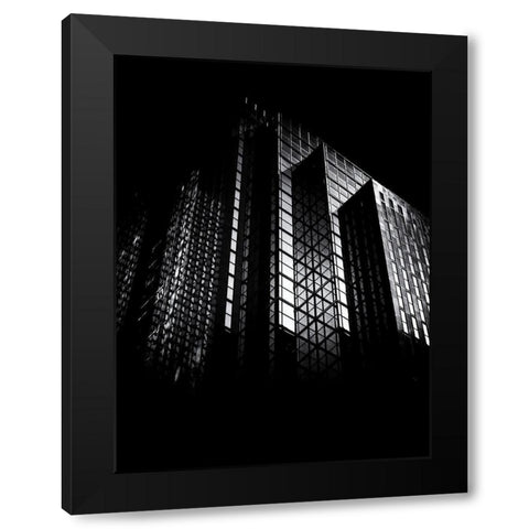 King Street Toronto No 121 Black Modern Wood Framed Art Print with Double Matting by Carson, Brian