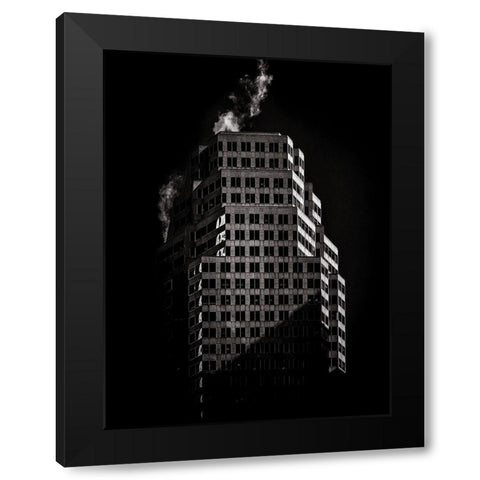 Bay Street Toronto No 181 Black Modern Wood Framed Art Print with Double Matting by Carson, Brian