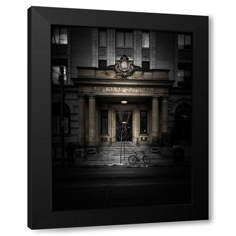 King Street Toronto No 212 Color Black Modern Wood Framed Art Print with Double Matting by Carson, Brian