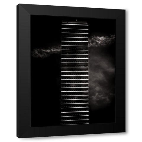 King Street Toronto No 2243 Black Modern Wood Framed Art Print with Double Matting by Carson, Brian