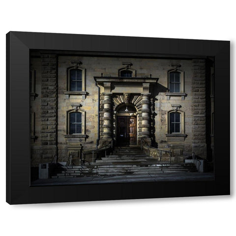 Gerrard Street East Toronto No 5502 Color Black Modern Wood Framed Art Print with Double Matting by Carson, Brian