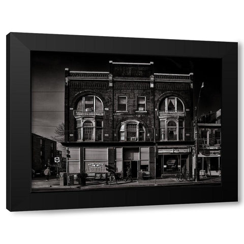 Queen Street Toronto No 682 Black Modern Wood Framed Art Print by Carson, Brian