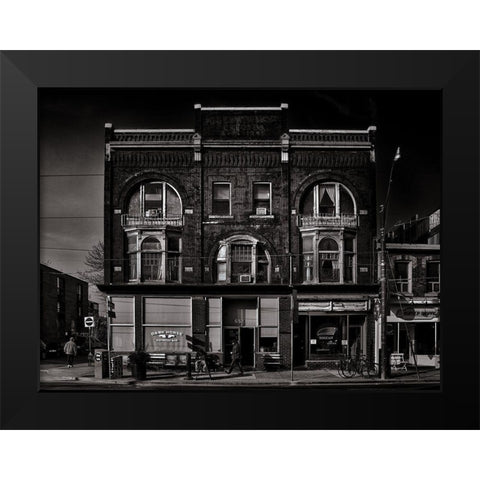 Queen Street Toronto No 682 Black Modern Wood Framed Art Print by Carson, Brian