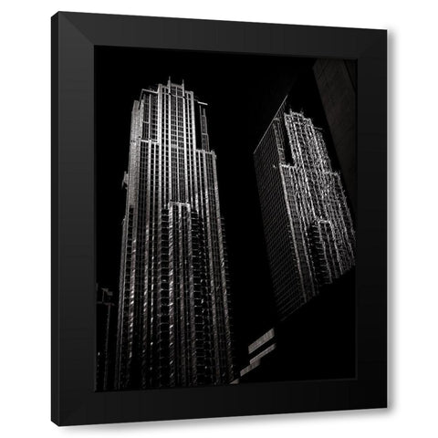 Bay Street Toronto No 7631 Black Modern Wood Framed Art Print with Double Matting by Carson, Brian